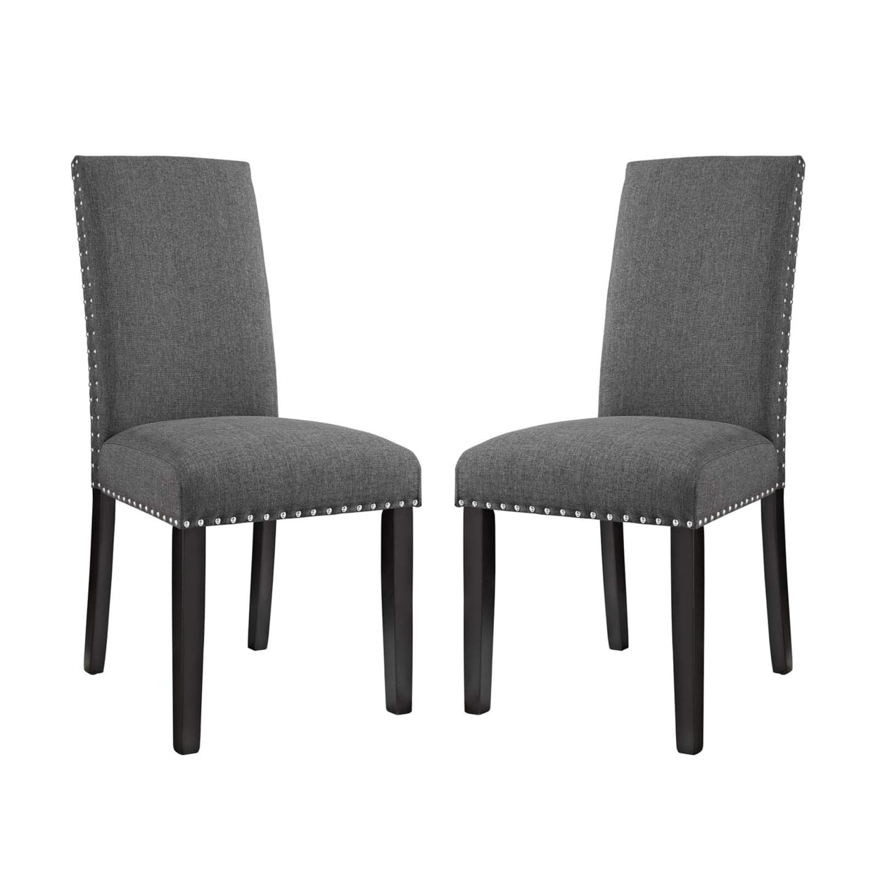 Parcel Gray Upholstered Parsons Dining Side Chair Set of 2