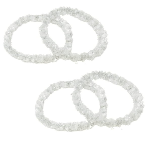 Parcelona Flexible Set of 4 Chenille Ponytail Holder Elastic Hair Ties