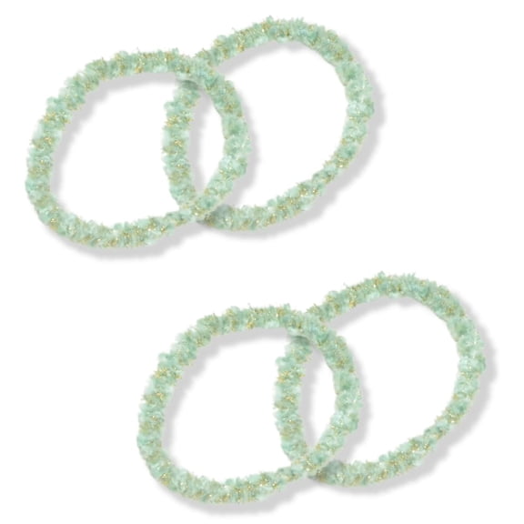 Parcelona Flexible Set of 4 Chenille Ponytail Holder Elastic Hair Ties