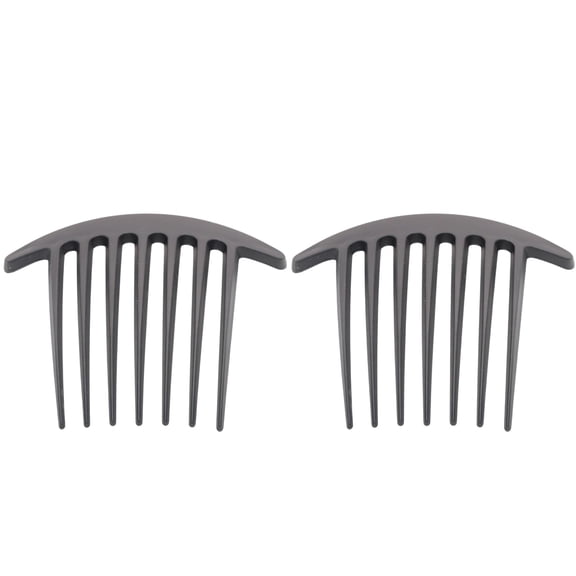 Parcelona French Basic 7 Teeth Large Celluloid Side Hair Combs for Women(2 Pcs)