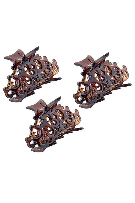 Parcelona French Beau Mini Celluloid Jaw Hair Claws for Women and Girls(3 Pcs)