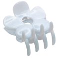 thumbnail image 1 of Parcelona French Big Flower Hair Claw 2.75" Jaw Clip Cellulose Acetate Hair Accessories (SolidWhite), 1 of 22