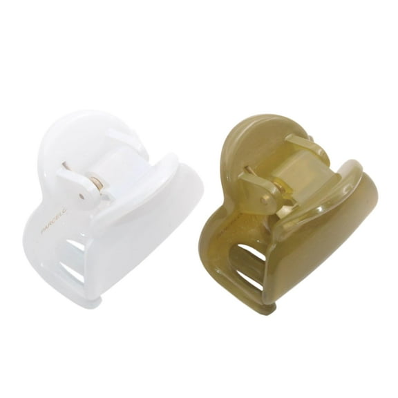 Parcelona French Chic Duo Small 1 1/4" Celluloid Hair Claw for Women and Girls