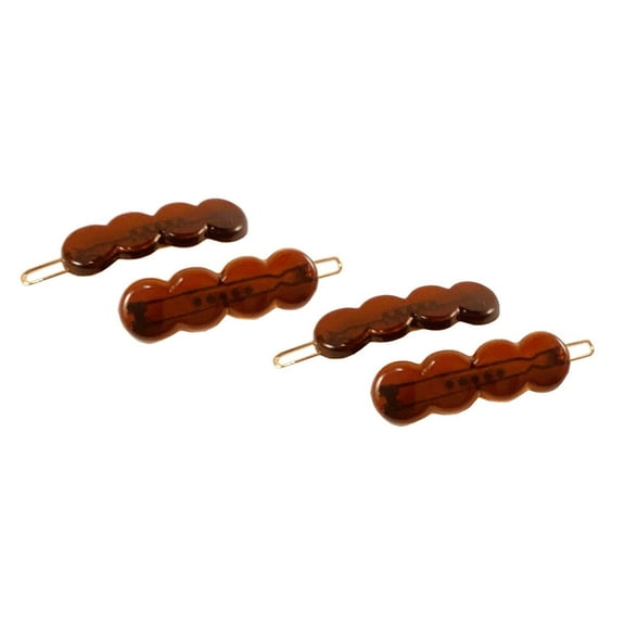 Parcelona French Circle Scallop Shell Small Set of 4 Celluloid Side Hair Clips