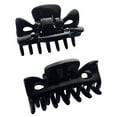 thumbnail image 1 of Parcelona French Classic Black Very Small Approx 1 1/2 Inch Hair Claws with Covered Spring - 2 Pieces, 1 of 3