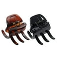 thumbnail image 1 of Parcelona French Classic Large Pony Celluloid Jaw Hair Claw for Women and Girls (Shell-Black), 1 of 47