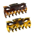 thumbnail image 1 of Parcelona French Classic Small 2.5" Celluloid Set of 2 Jaw Hair Claws for Women (TortoiseShell-LightSavana), 1 of 59