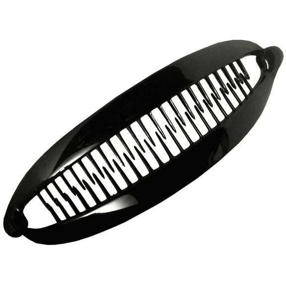 Parcelona French Curved Black Color Large Ponytail Holder Banana Hair Clip