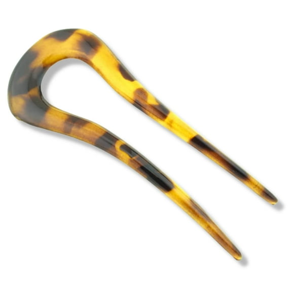 Parcelona French Curved U Large Celluloid Chignon Wavy Hair Stick for Women