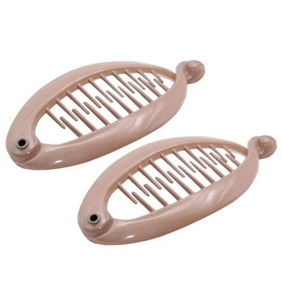 Parcelona French Effortless Mini Small Celluloid Banana Hair Clips(2 Pcs)