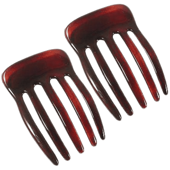 Parcelona French Five Fingers Shell Celluloid Acetate Side Slide Hair Combs