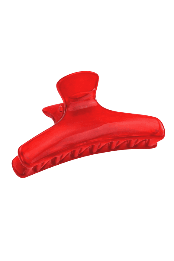 Parcelona French Flat Salon Style Medium 3 1/4" Celluloid Hair Claw for Women (Red)