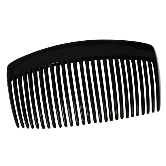 Parcelona French Glossy Black Large Celluloid 27 Teeth Hair Side Comb