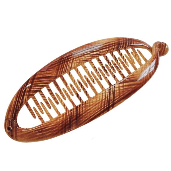 Parcelona French Large 5.5" Celluloid Ponytail Holder Banana Hair Clip for Women (Beige)