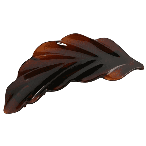 Parcelona French Leaf Barrette 4.5" Tortoise Shell Cellulose Acetate Hair Clip Grip
