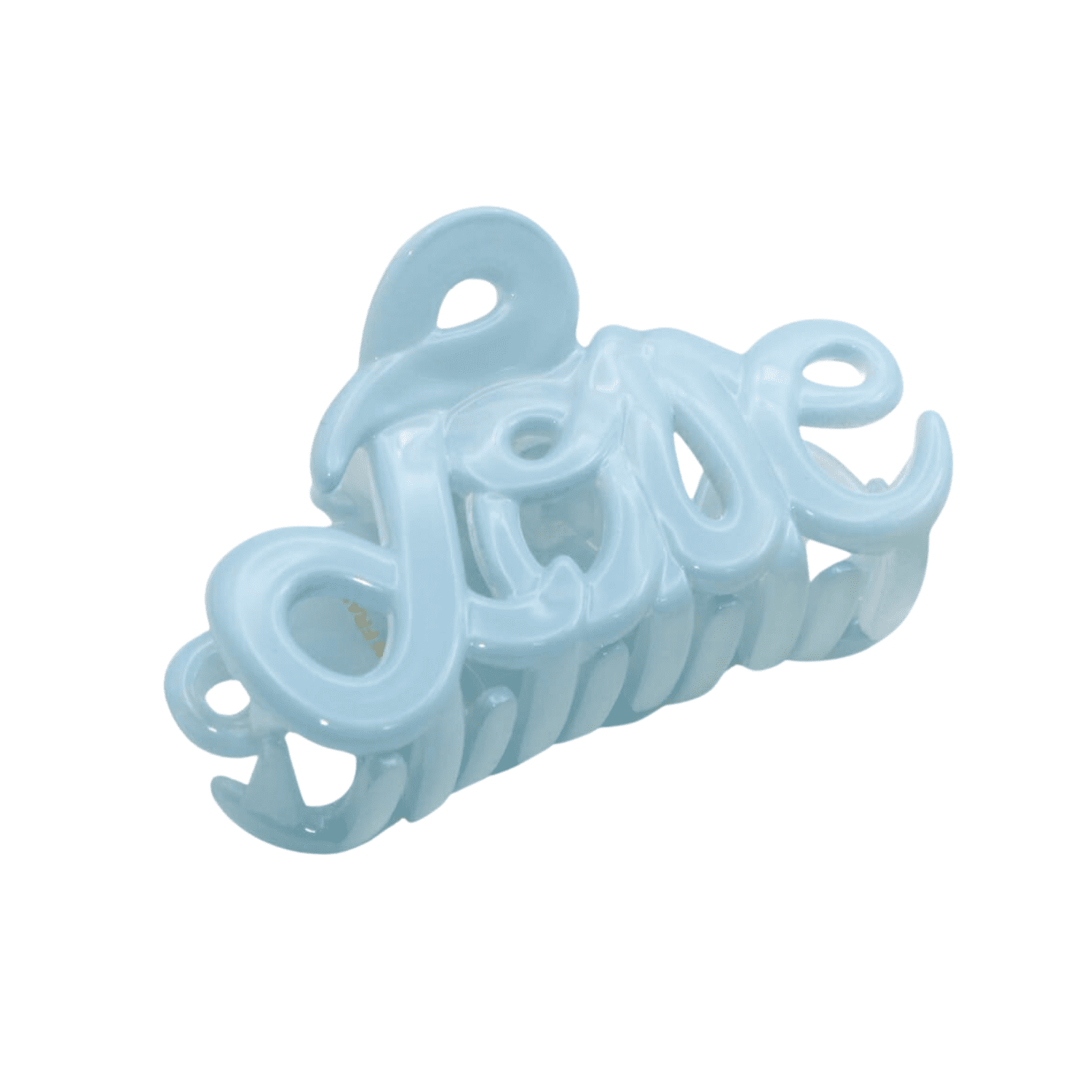 Parcelona French Love Small 2" Celluloid Acetate Hair Claws for Women and Girls (Blue)