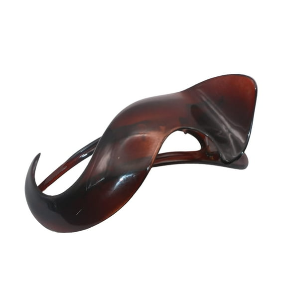 Parcelona French Medium Crochet Celluloid Black Hair Side Slider Claw Clip