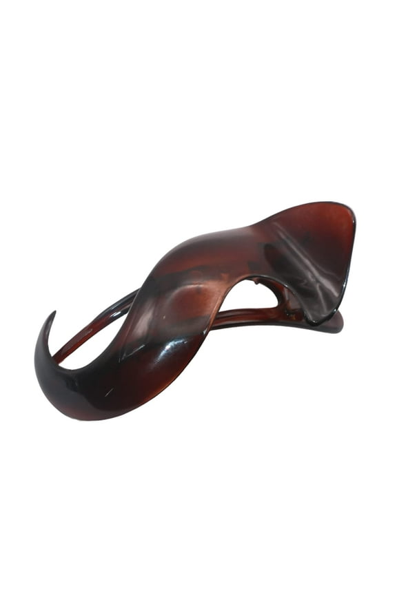 Parcelona French Medium Crochet Celluloid Black Hair Side Slider Claw Clip