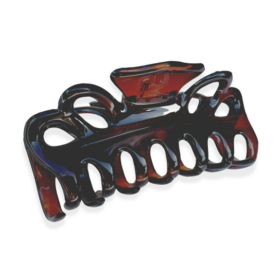 Parcelona French Medium Double Loop Tortoise Shell Claw Jaw Hair Clip 3.5 Inch