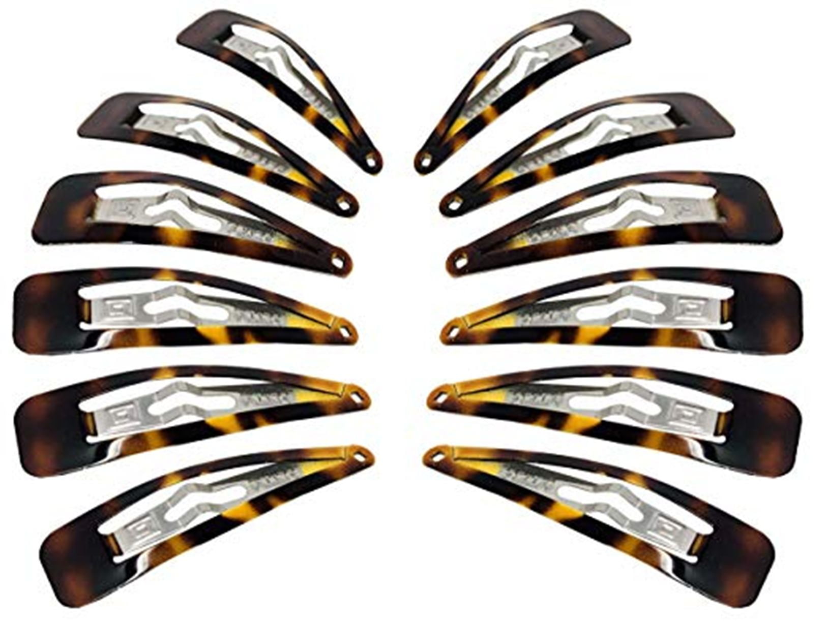 Parcelona French Medium Shell Pack of 12 Clic Clac Metal Snap Hair Pins ...