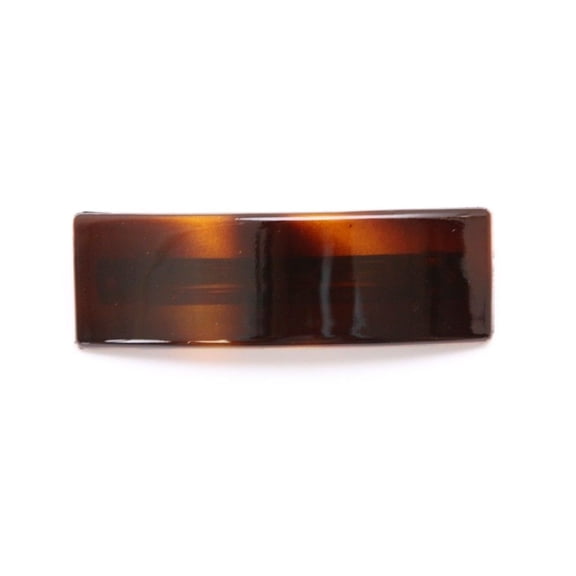 Parcelona French Medium Wide Rectangular Bar Celluloid Glossy Hair Clip Barrette