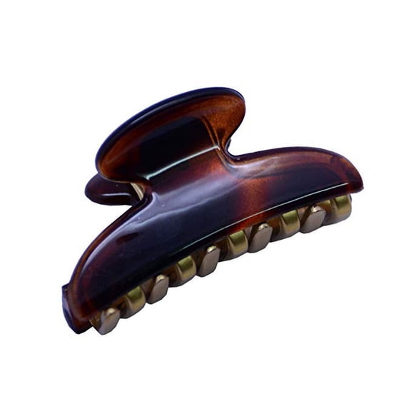 Parcelona French Metallic Matte Teeth Tortoise Shell Small Jaw Hair Claw Clip