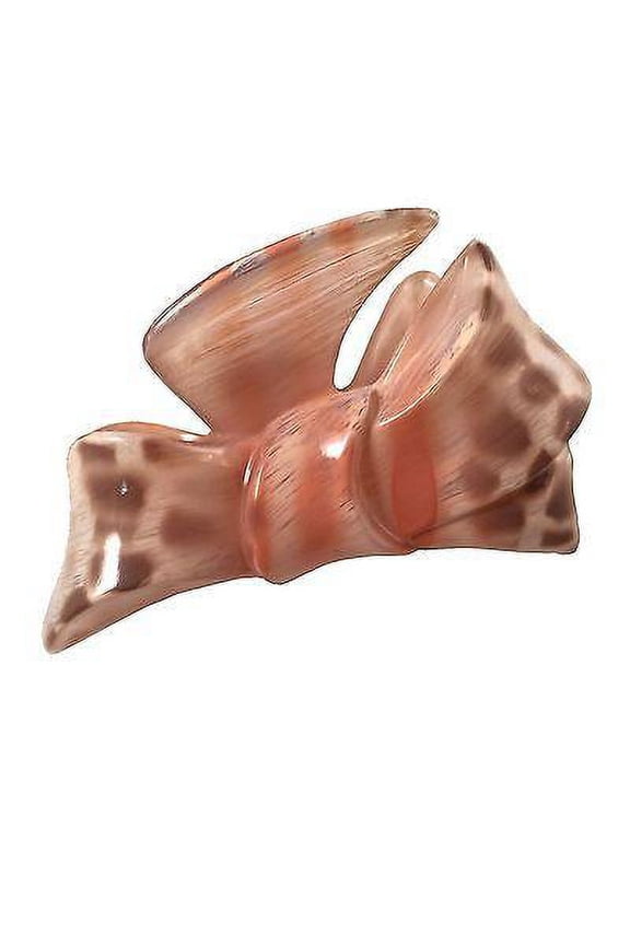 Parcelona French Peach N Brown Blend Bow Medium Hand Painted Celluloid Hair Claw