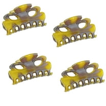 Parcelona French Petite Very Small Set of 4 Hair Claws For Women(Clear-Black)