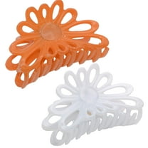 Parcelona French Plume Medium 3" Celluloid Hair Claw Clips for Women  2 Pcs