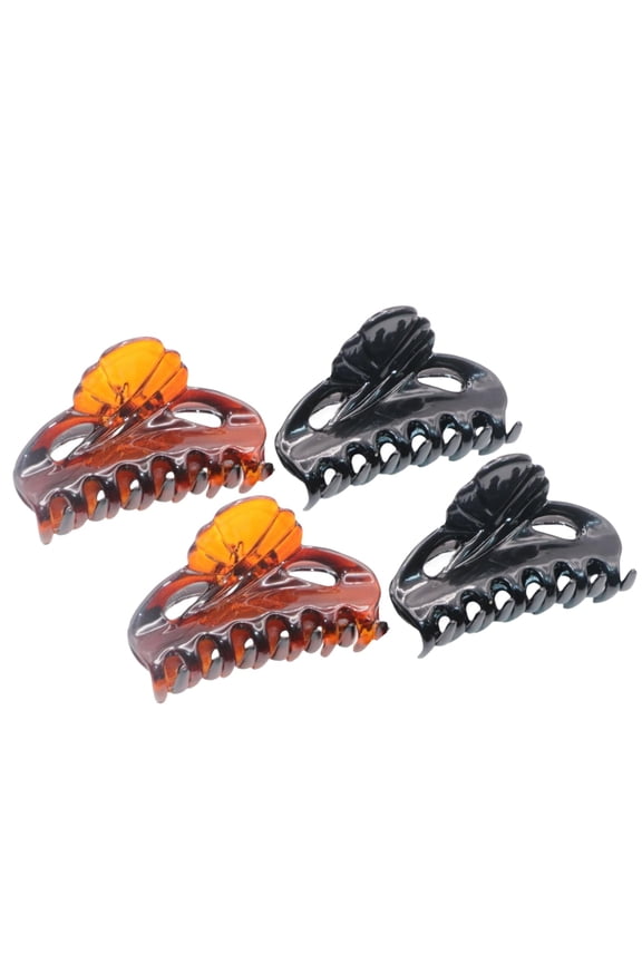 Parcelona French Poppy Brown and Black Small Celluloid Set of 4 claws