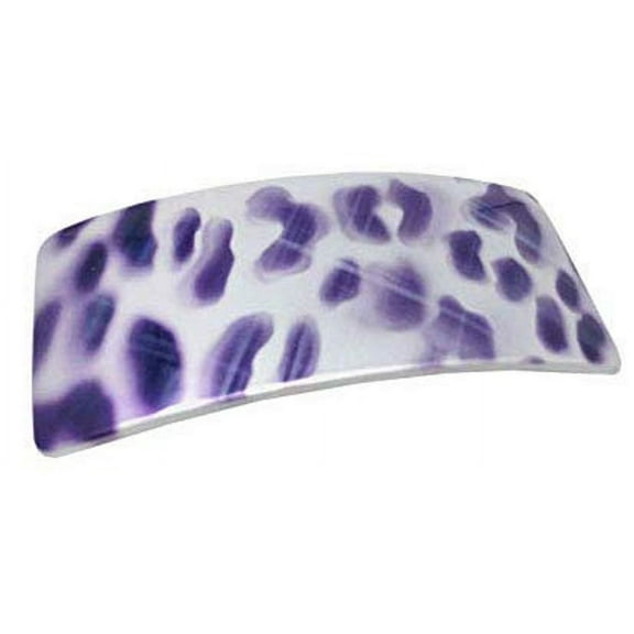 Parcelona French Purple Foot Print Bar Wide Large Celluloid Hair Clip Barrette