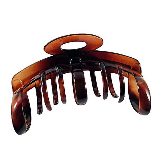 Parcelona French Ring Large Tortoise Shell Celluloid Jaw Hair Claw Clip