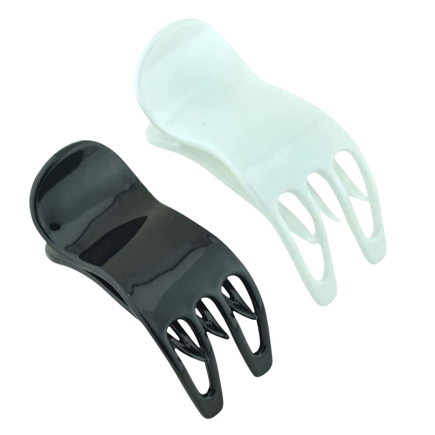 Parcelona French Simply Bear Paw Medium 3&rdquo; Celluloid Set of 2 Hair Claw Clips