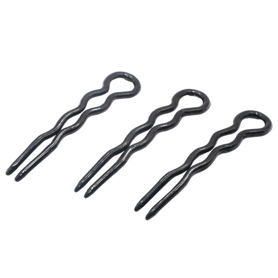 Parcelona French Slick Medium Celluloid Acetate Wavy U Shaped Hair Pin for Women