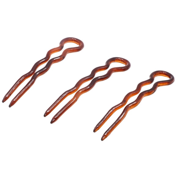 Parcelona French Slick Medium Celluloid Acetate Wavy U Shaped Hair Pin for Women