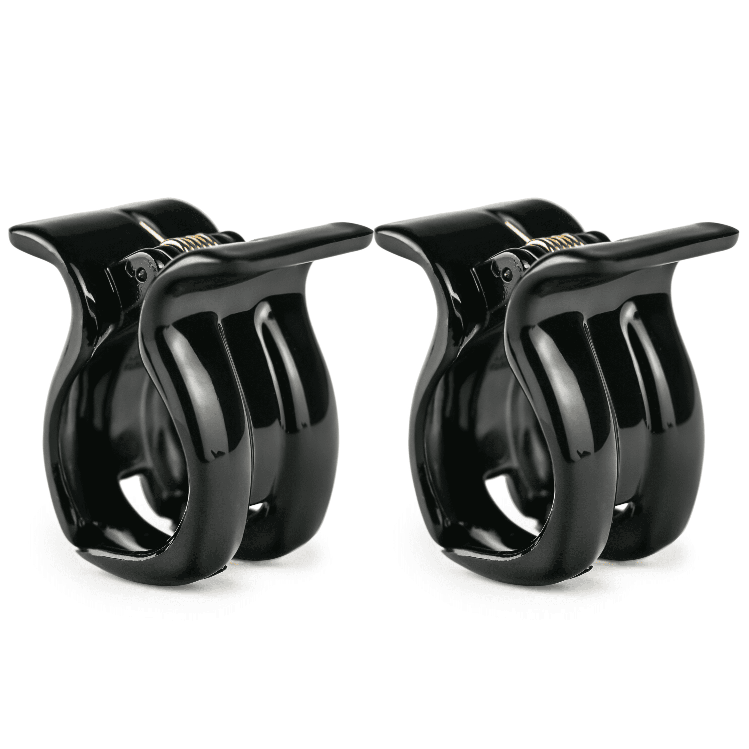 Parcelona French Small Hair Claw 1.75" Cellulose Acetate Strong Grip Jaw Clip (Black)