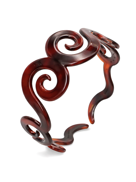 Parcelona French Swirls Wide Light Non-Brittle Celluloid Shell Hair Headband