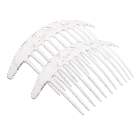 Parcelona French Tapered Edge 11 Teeth Side Hair Combs for Women & Girls (2Pcs)