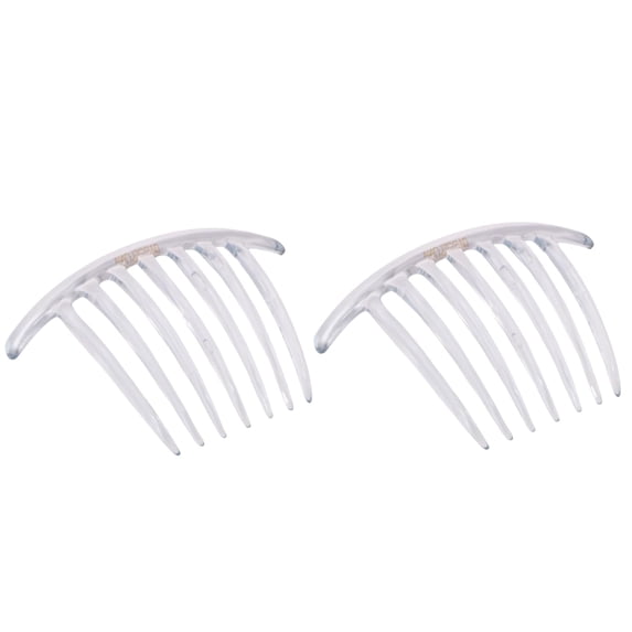Parcelona French Twist 7 Teeth Large Celluloid Side Hair Combs for Women(2 Pcs)