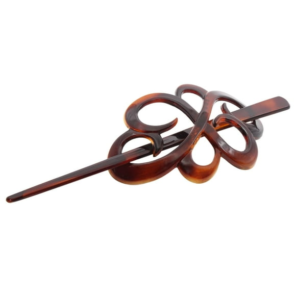 Parcelona French Wide Flower Shell Ponytail Bun Hair Slider Clip with Stick