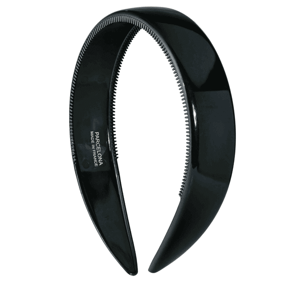 Parcelona Headband – Cellulose Acetate with Non-Slip Teeth for All Hair Types (Black)