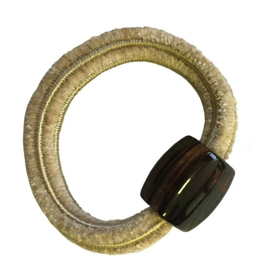 Parcelona Tortoise Beige Shell N Black Pretties Ponytail Holder Elastic Hair Tie