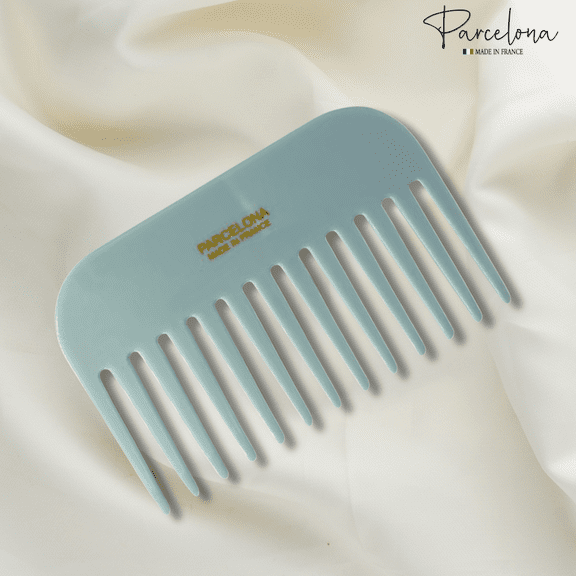 Parcelona Wide Tooth Comb Tropical Toucan Floral Print Comb for Thick Curly Hair (Blue)