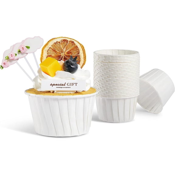 Parchment Brown Cupcake Liners 100pcs Standard Size, Muffin Baking Wrapping Packaging Cups,Holders Paper, Heavy Duty Greaseproof Wrappers for Wedding,Birthday,Party,Gift