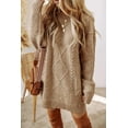 thumbnail image 1 of Parchment Cable Knit Drop Shoulder Loose Fit Sweater Dress, 1 of 11