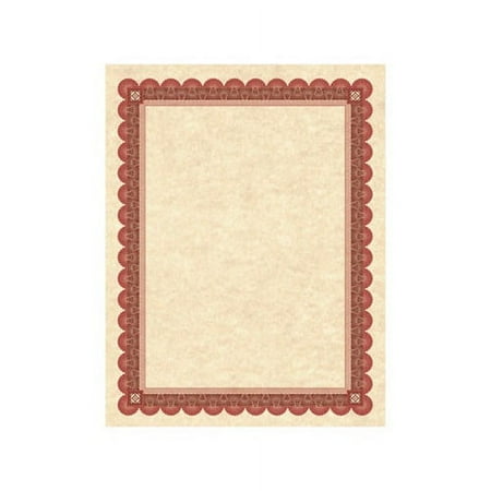 Parchment Certificates Academic, Copper with Red and Brown Border, 8 1/2 x 11, 25/Pack