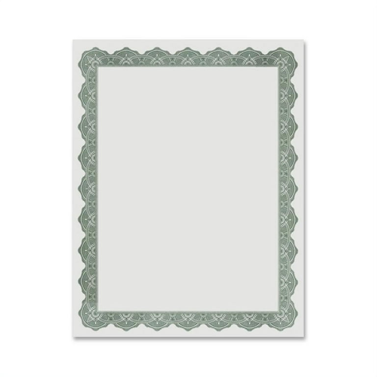 Parchment Paper Certificates, 8.5 x 11, Optima Green with White Border, 25/Pack Parchment Paper Certificates, 8.5 x 11, Optima Green with White Border, 25/Pack