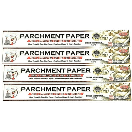Parchment Paper New Improve For Better Baking 25 SQ.FT Oven Microwave Safe Pack of 4