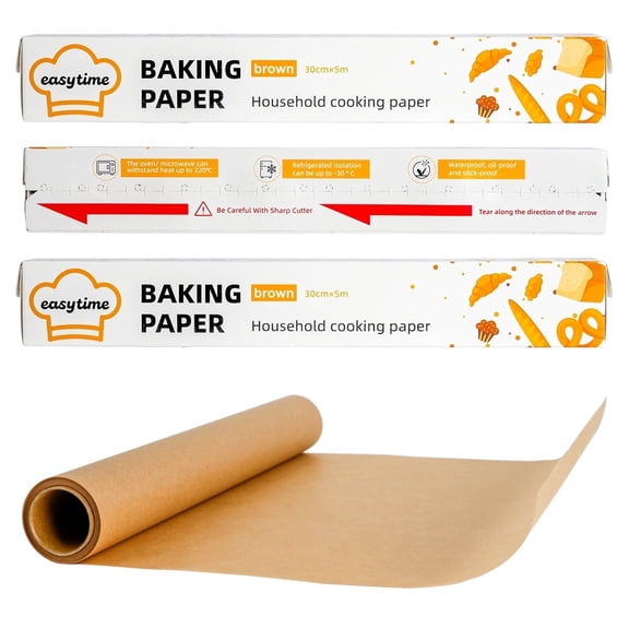 Parchment Paper Roll 12in x 49ft, Unbleached Parchment Baking Paper Roll 3 Pack, Non-Stick Parchment Paper with Portable Serrated Cutter for Baking,Cooking,Air Fryer