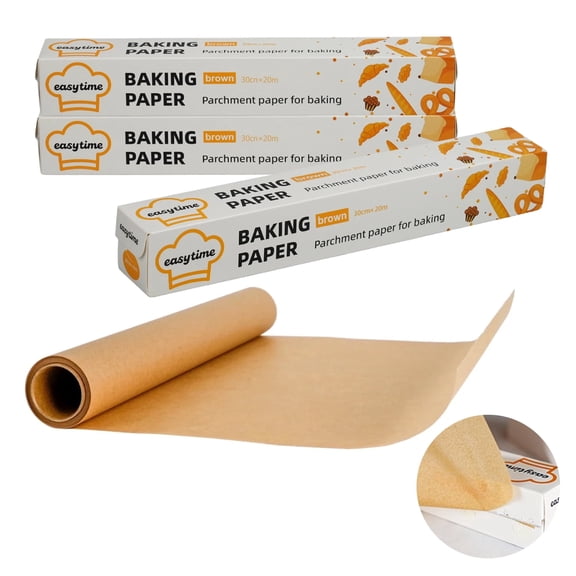 DTFMZOV Parchment Paper Roll for Baking Total 12in x 196ft, Unbleached Pachment Baking Paper Roll, Non-Stick Parchment Paper with Portable Serrated Cutter for Baking,Cooking,Air Fryer(Total 196ft)